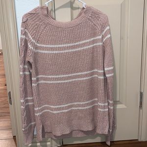 Pink and white sweater